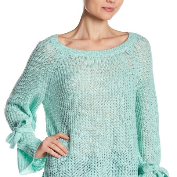 🎁NAADAM Open Knit Bell Sleeve Tied Sweater - Picture 9 of 9